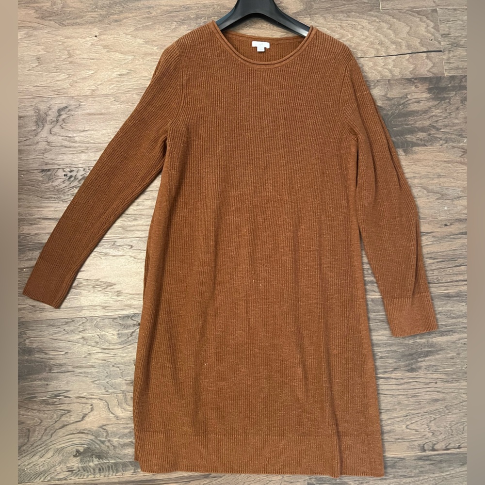 J. Jill Women's Sweater Dress - Rust Brown